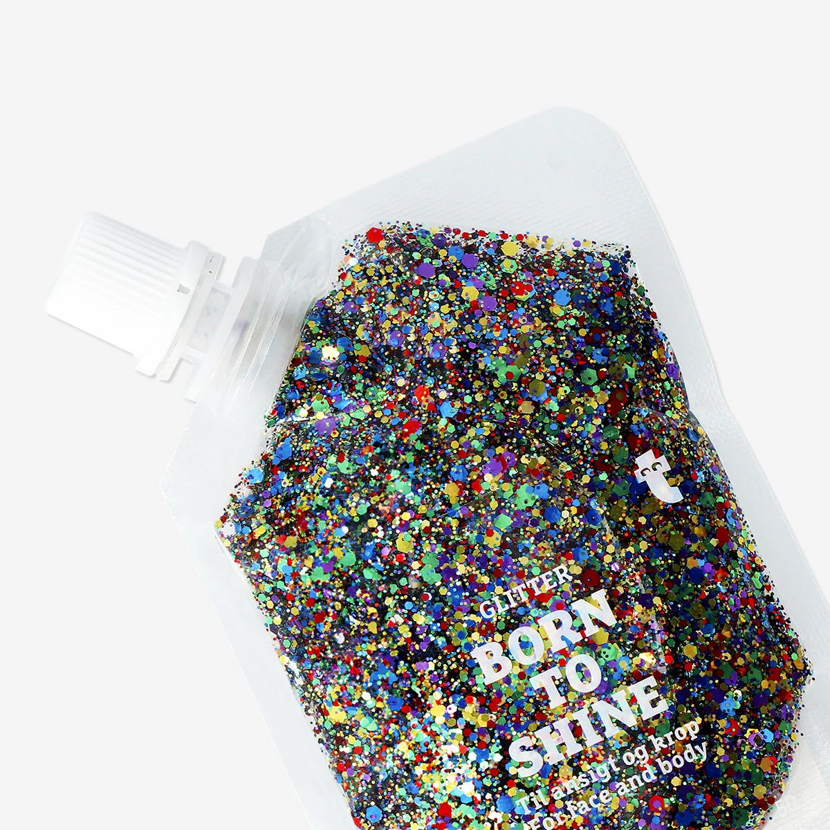 Flerfarvet glitter til hår og krop - 50 ml