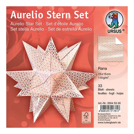 URSUS Faltblätter Aurelio Stern Rana, 15 x 15 cm, rosé gold
