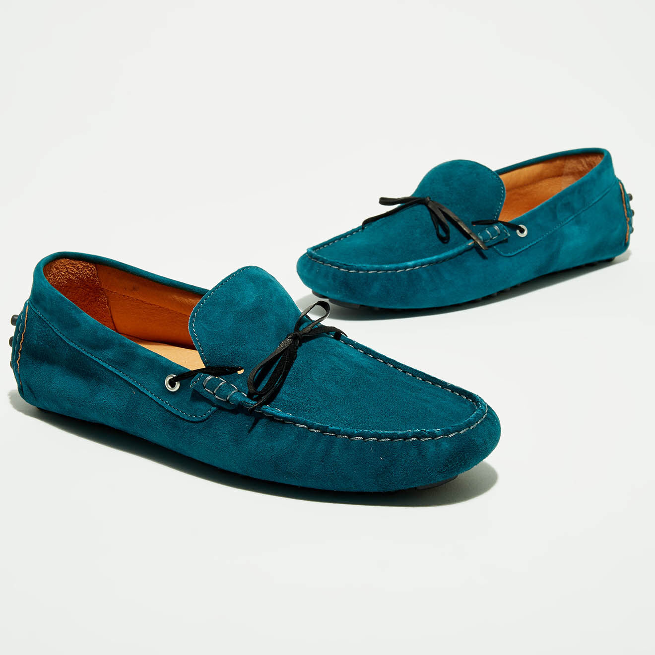 Flavio Création Mocassins en Velours de Cuir Miguel bleu foncé/noir