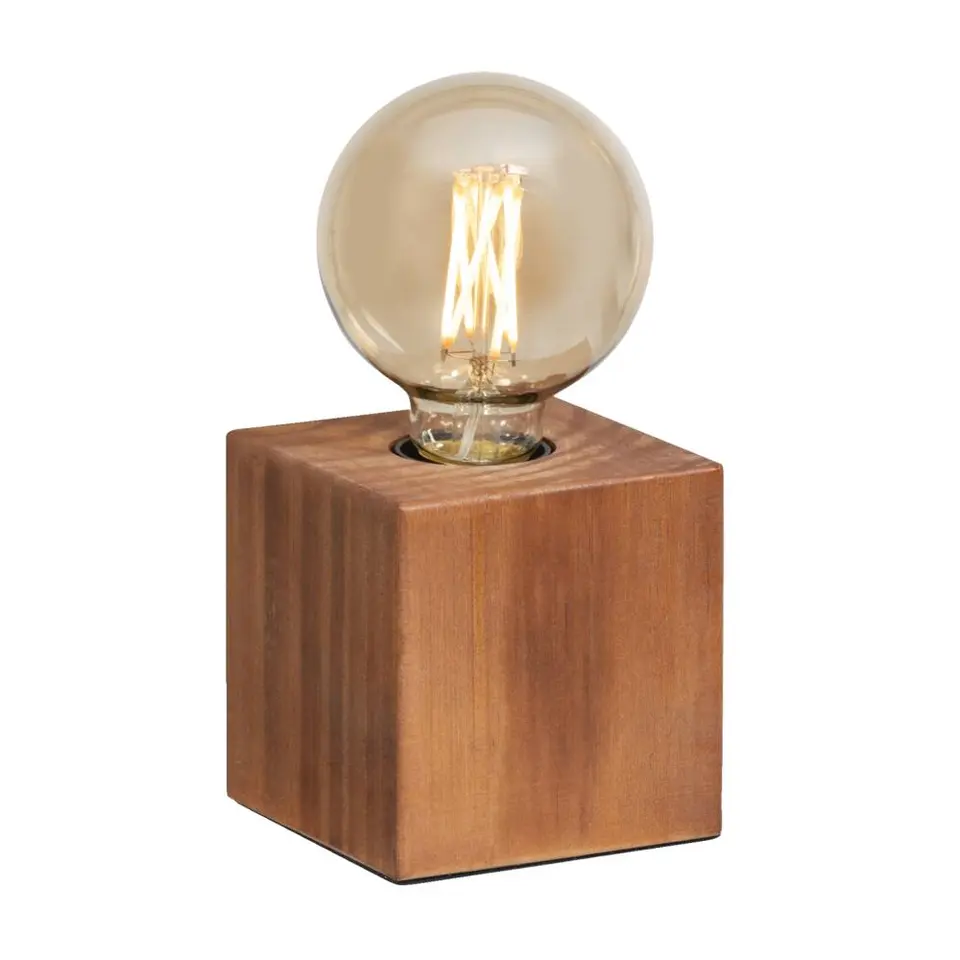 Lampvoet Kai - bruin hout E27 - 9x9x9 cm