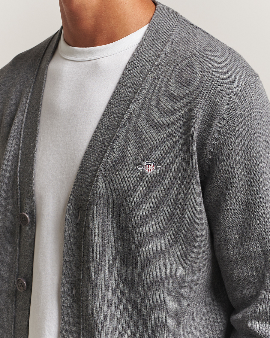 GANT Casual Cotton Cardigan Dark Grey Melange