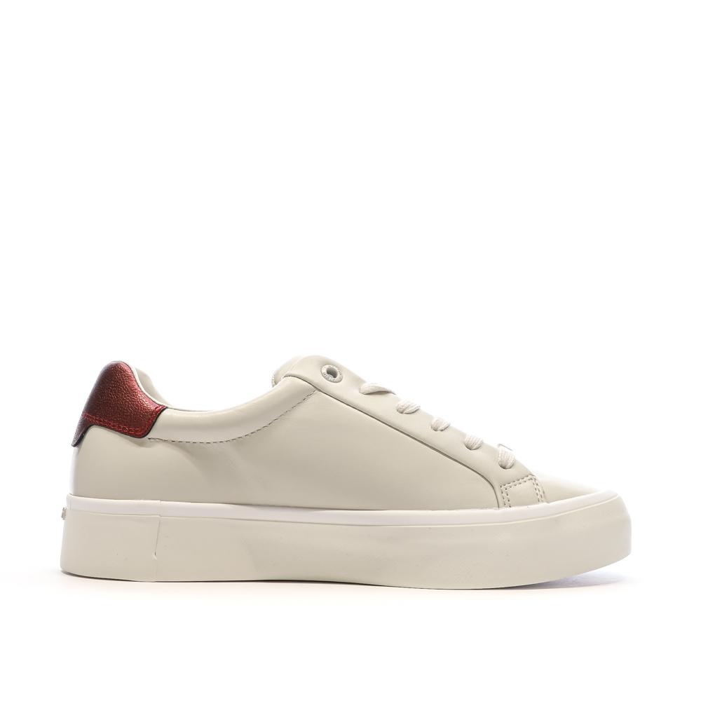 Calvin Klein Jeans Baskets Blanches/Bordeaux Femme Calvin Klein Jeans Vulc