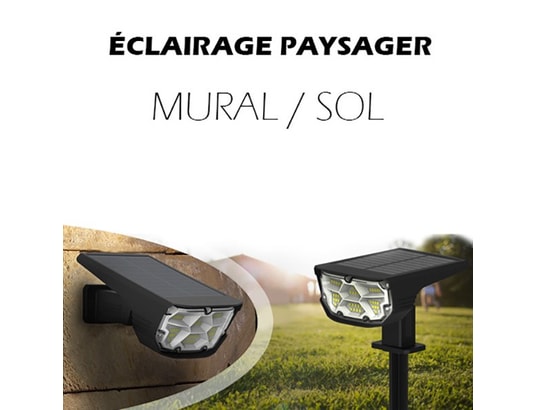 KYF - Eclairage solaire (lot de 4) projecteur paysagiste solaire extérieur haute lum...