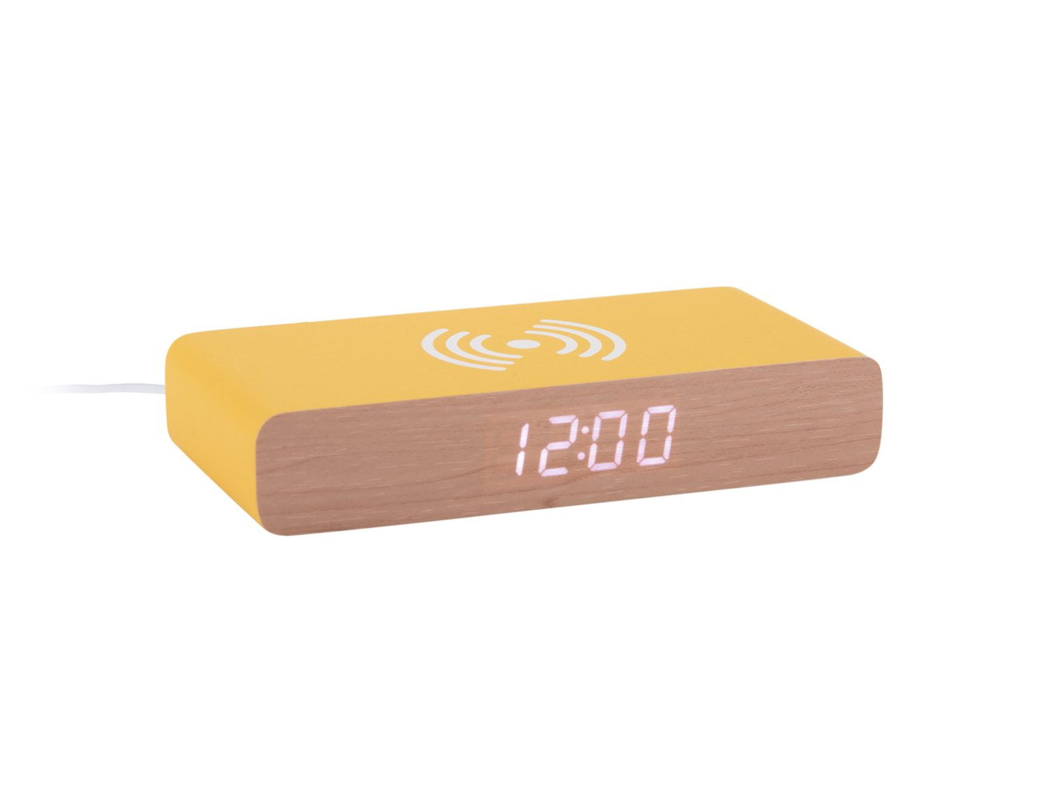 Wekker Retro Flat LED - Heldergeel