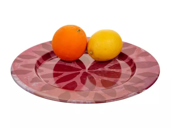 Assiette en métal rose d33x1,5h