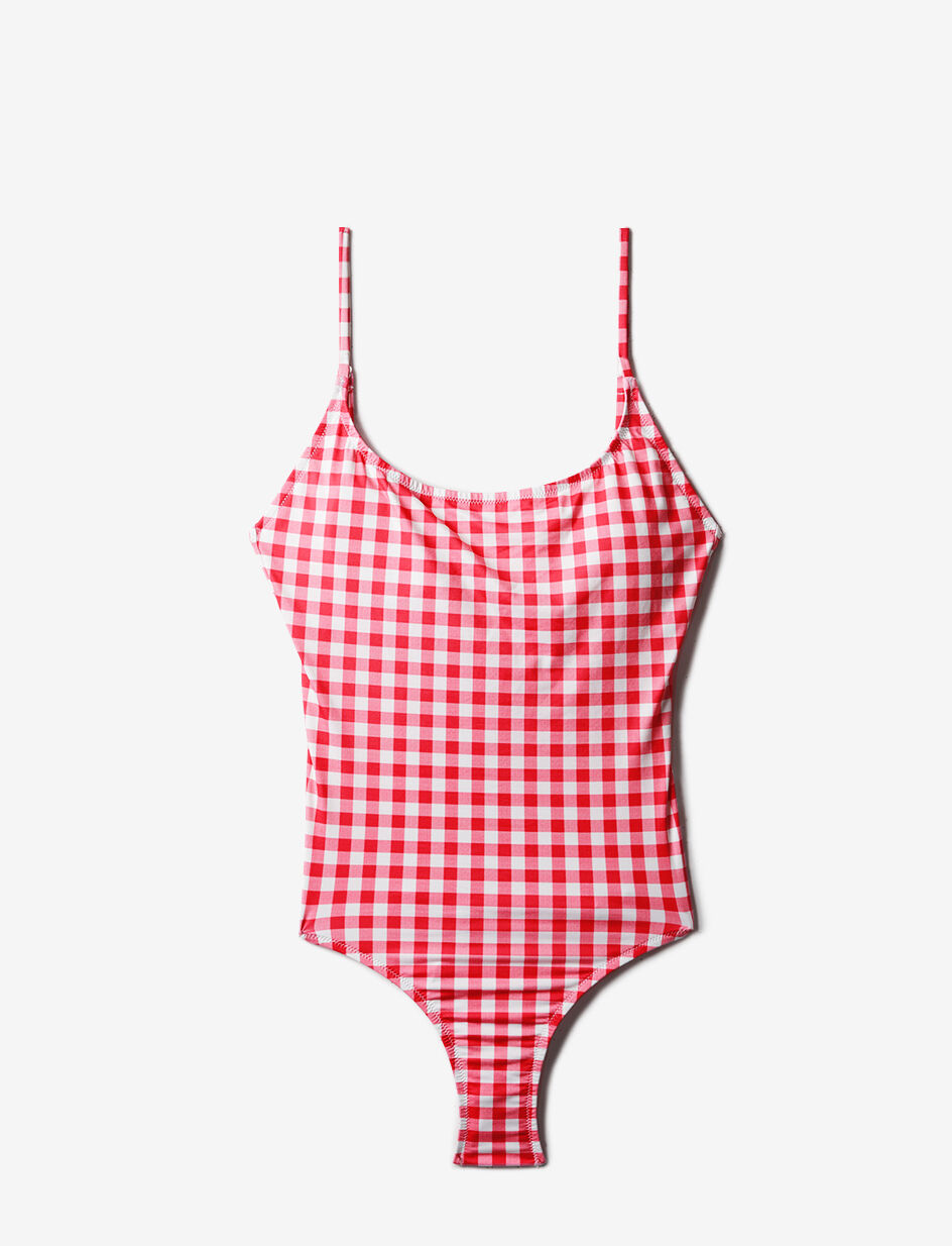 Maillot de bain une pièce - vichy rose