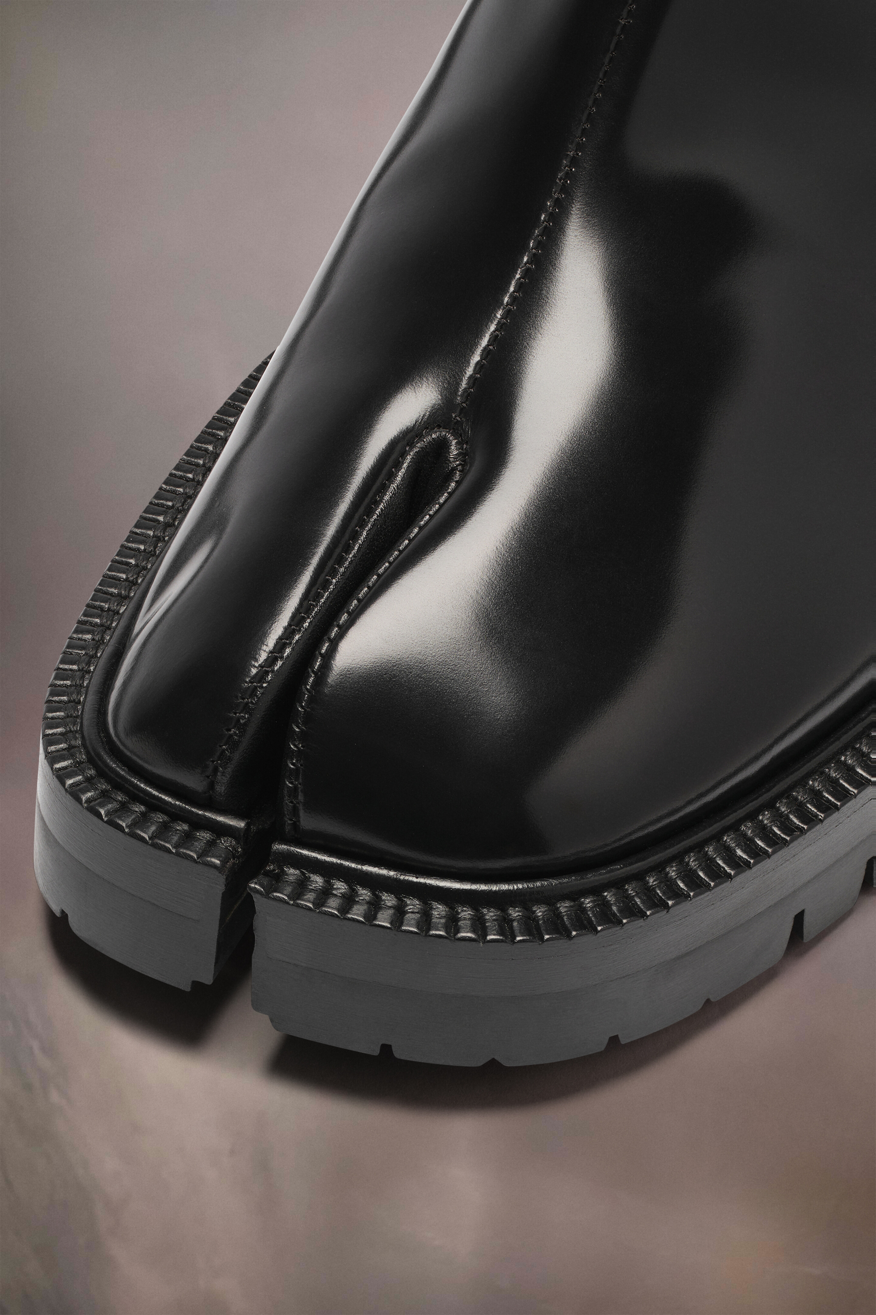 Bottes Chelsea Tabi noires en cuir - femme Noir
