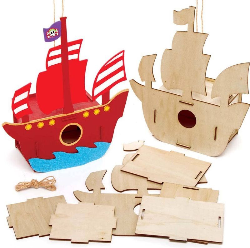Knutselset - Vogelhuisje - Hout - Piratenontwerp