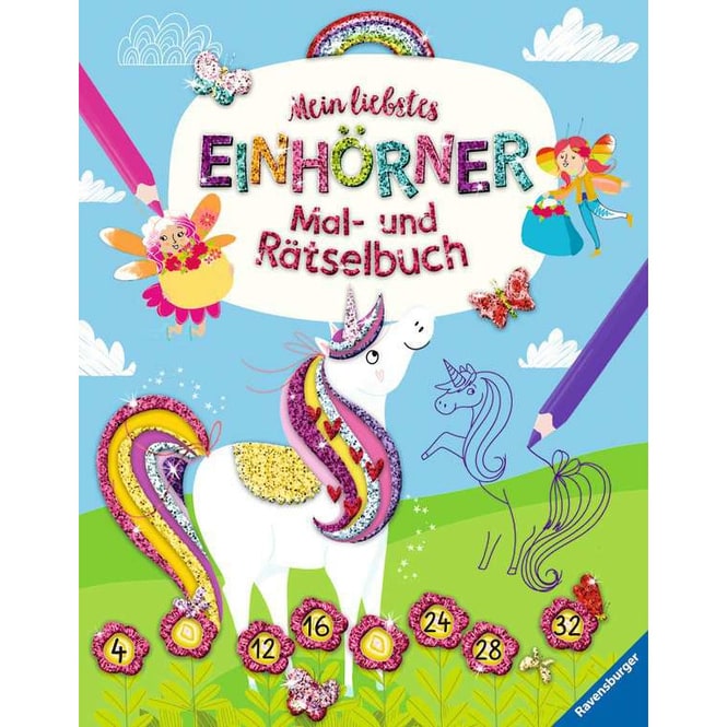 Mein liebstes Einhörner Mal- und Rätselbuch