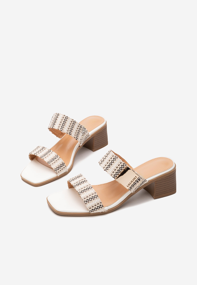 Mules à talon épais beige Hershel