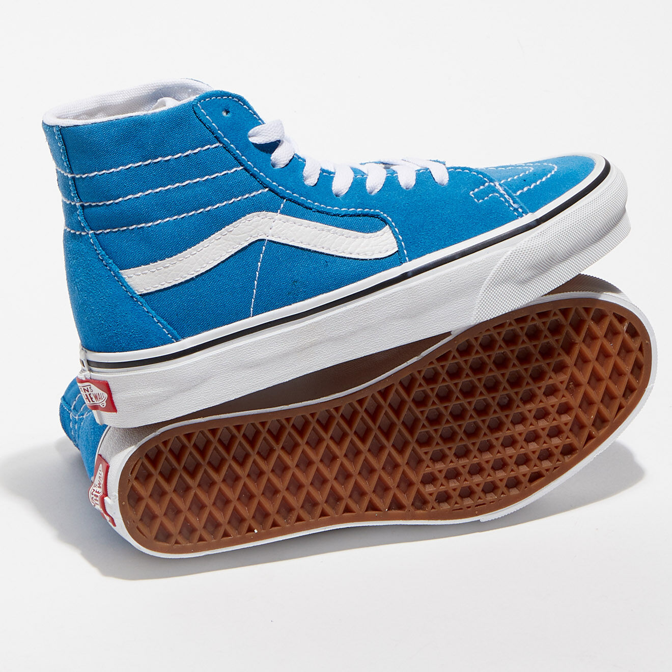 Vans Baskets en Velours de Cuir & Toile SK8-Hi bleues