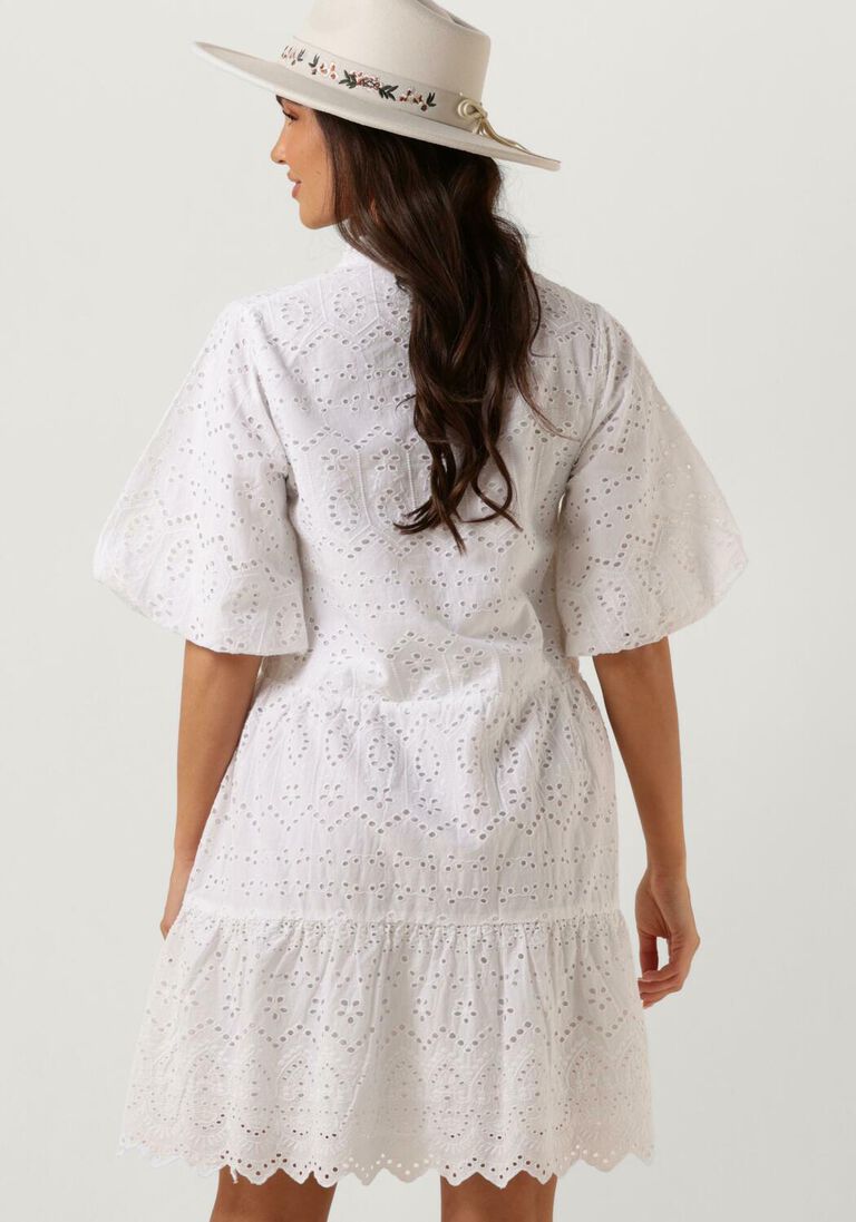 NOTRE-V witte notre-v mini jurk nv-donna dress broderie anglaise dress