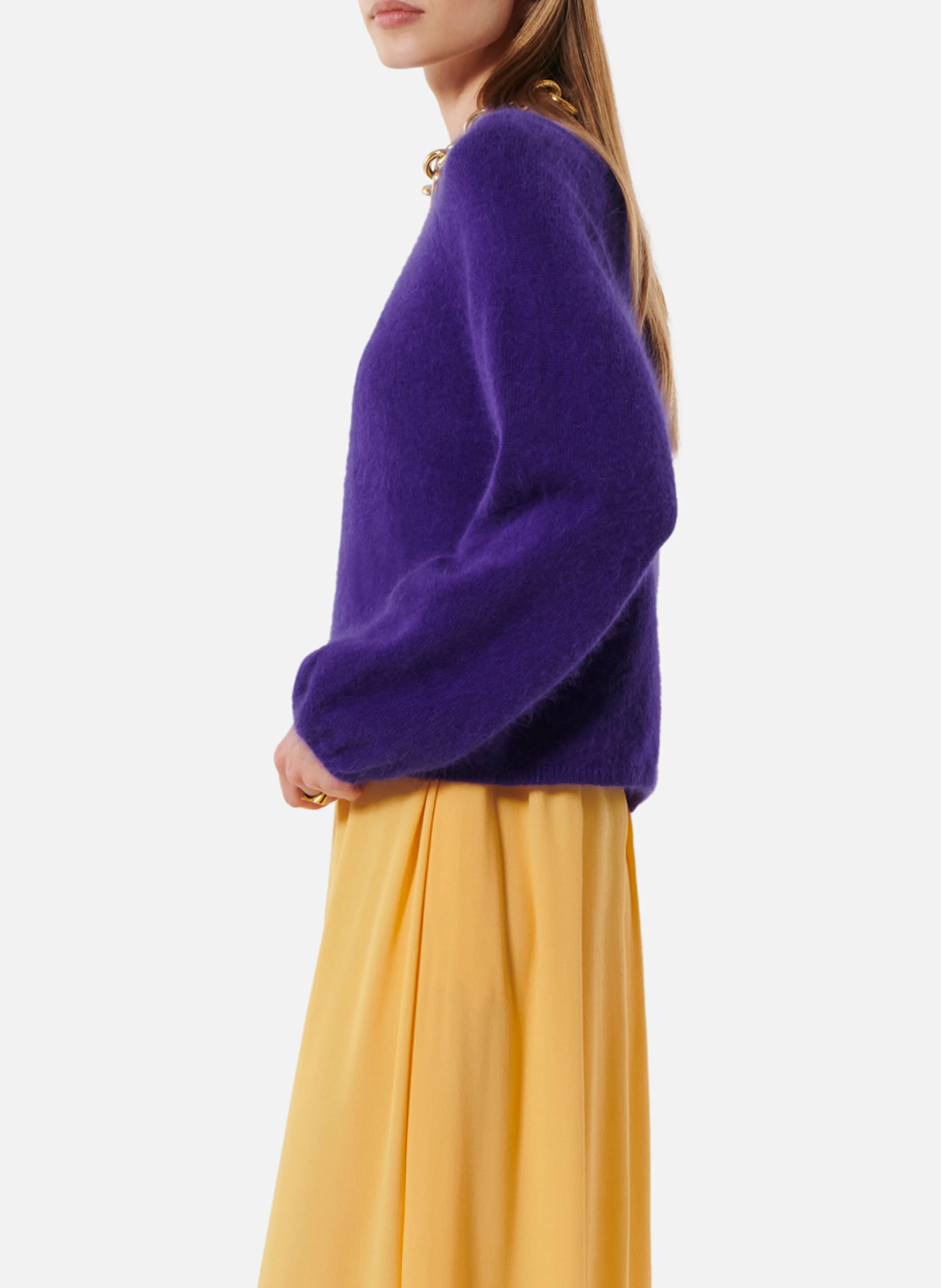 LAUPER - Pull col rond en laine mélangée | Violet
