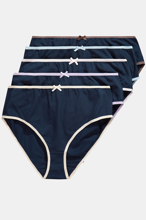 Midislips, 5er-Pack, farbige Kanten