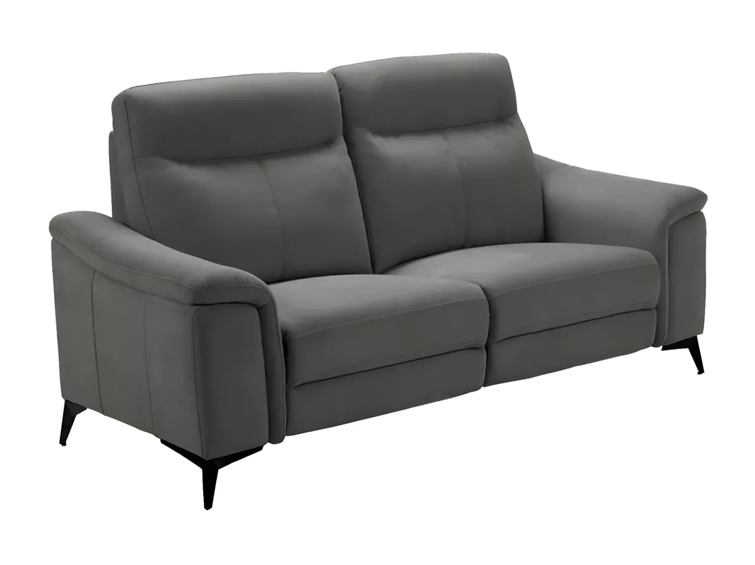 Canapé de relaxation électrique microfibre Kuiza-Couleur Beige clair-2 places fixe
