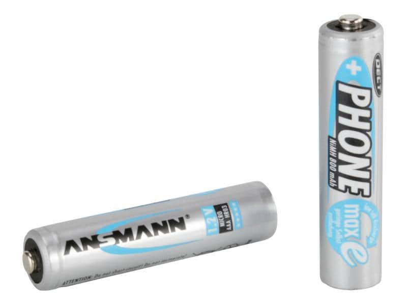 Ansmann Akku Phone NiMH AAA  für DECT-Phones 800 mAh, 2 Stü AAA-Akkus im 2er-Pack