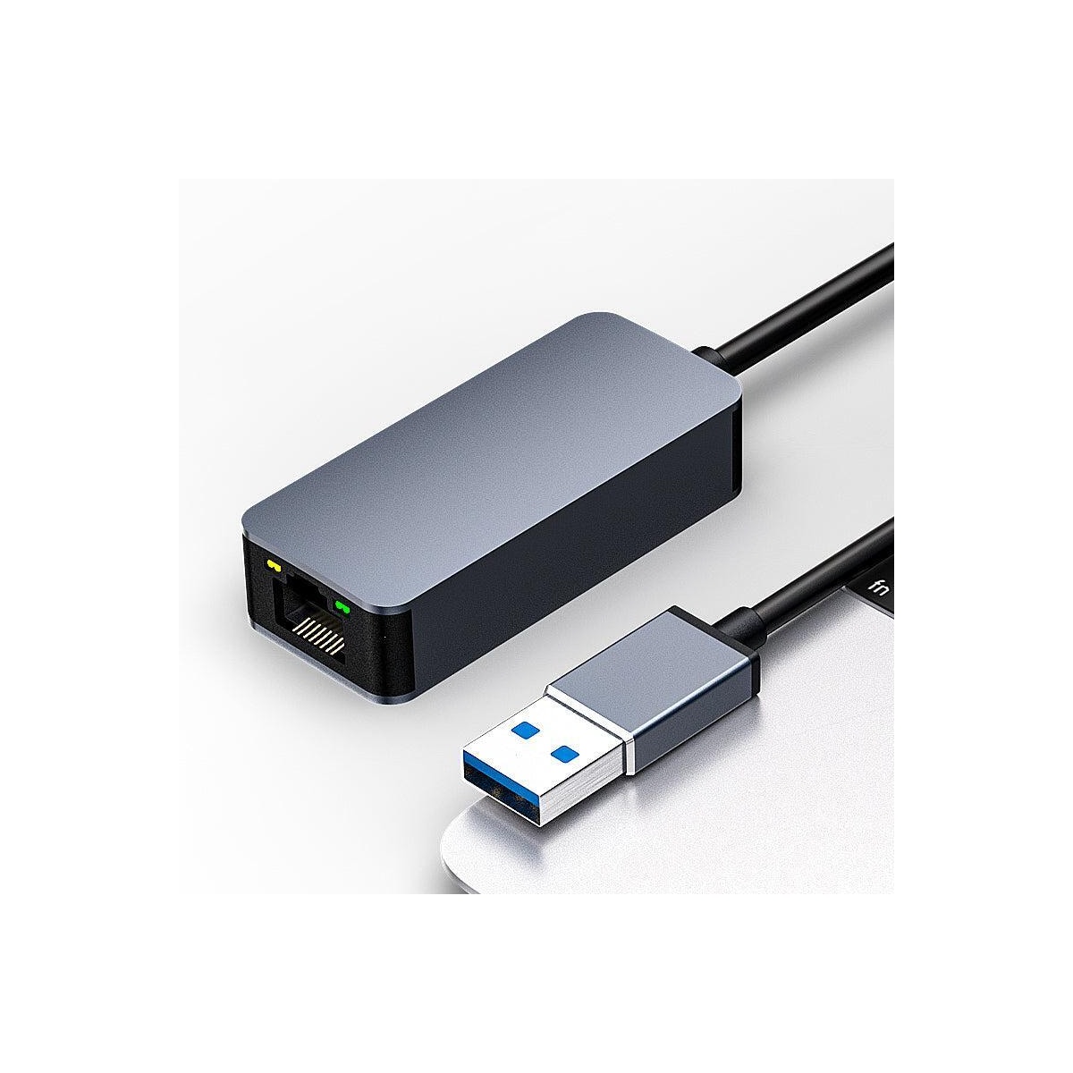 NÖRDIC USB-A til 2,5 Gbps LAN-adapter 15 cm kabel aluminium