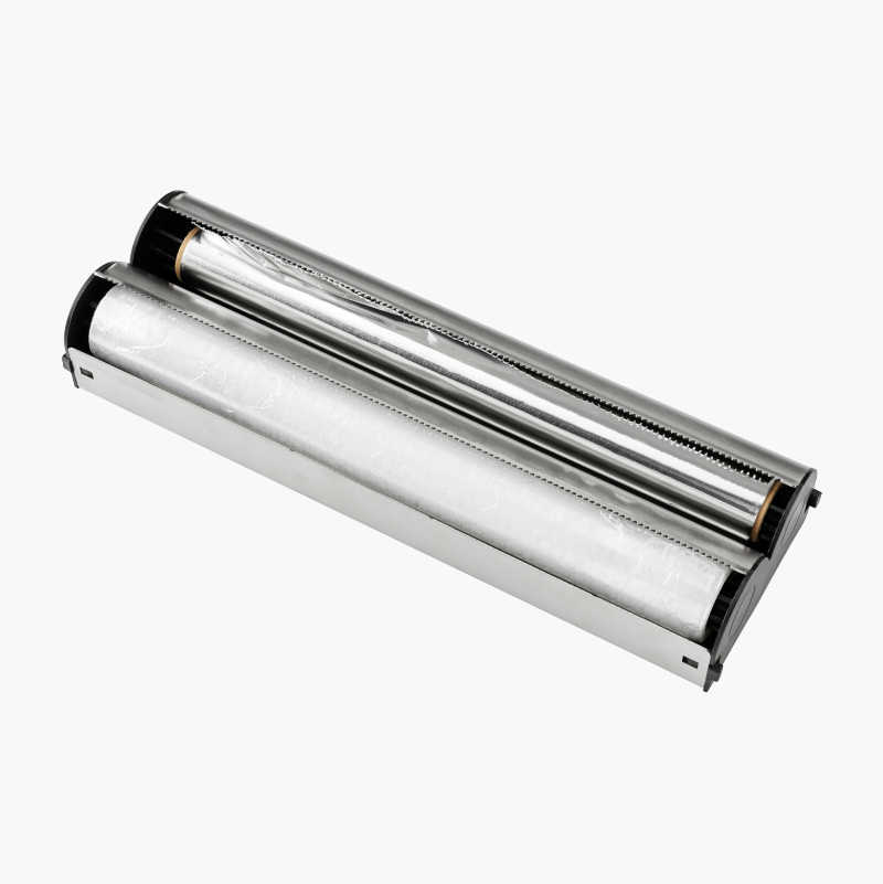 Dispenser for plastfilm og -folie