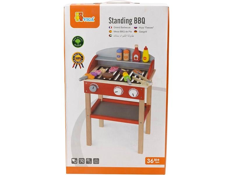 Viga Spielküche BBQ Grill Spielzeug-Grill aus Holz