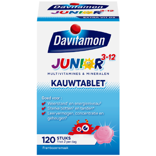 Davitamon Junior 3  Kauw Vitamines Framboos 120KTB