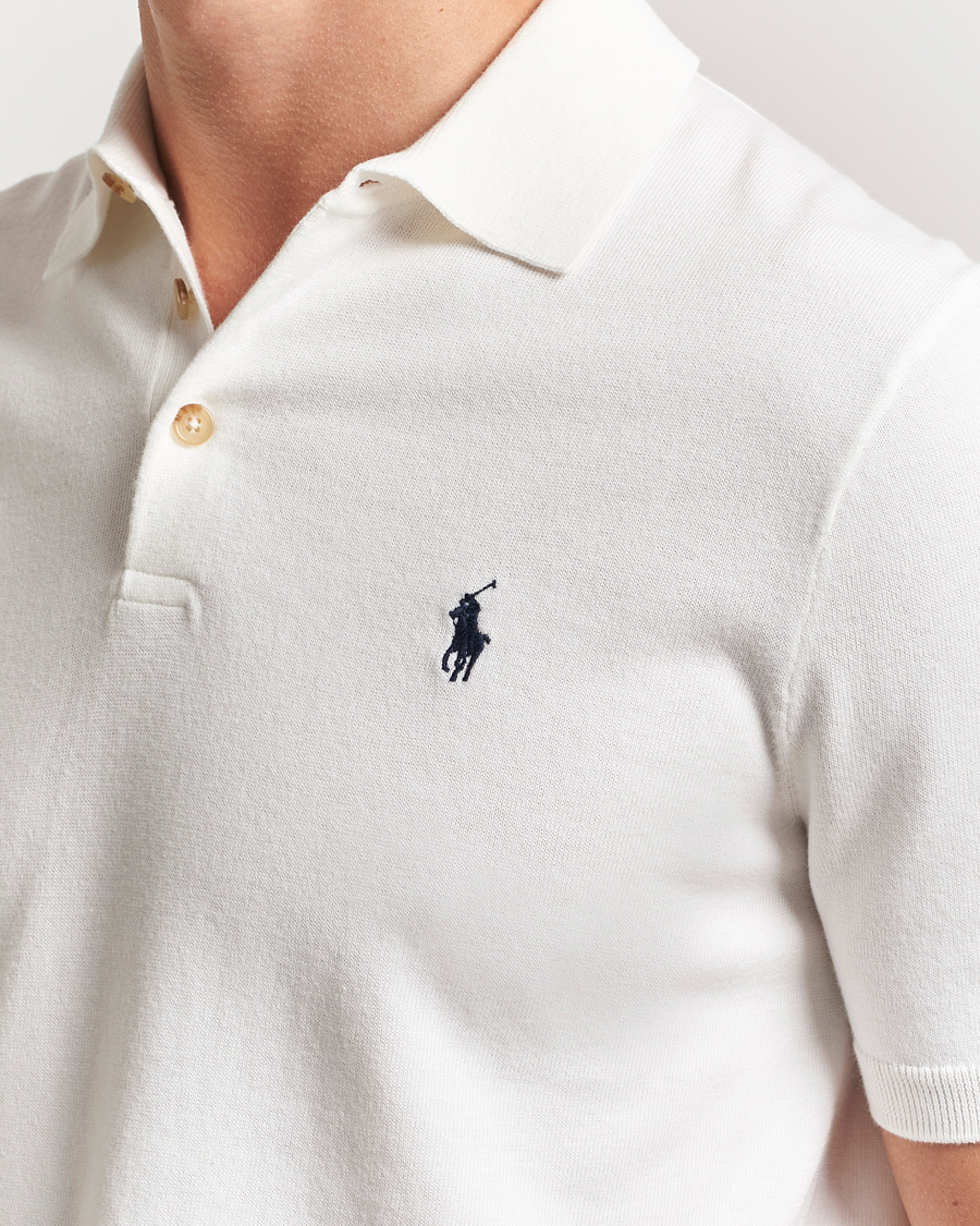 Polo Ralph Lauren Knitted Short Sleeve Polo Deckwash White