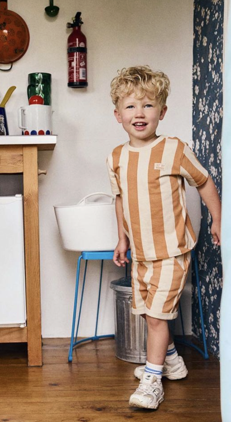 Daily7 Daily7 t-shirt big stripe sandstone