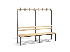 Bænk, CP Basic, 165 x 196 x 40,3 cm, med knage bøg/antracit