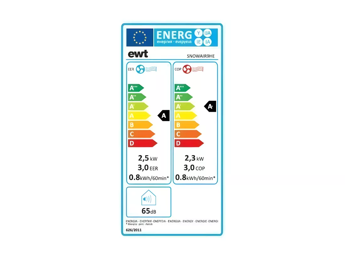Climatiseur Réversible Nouveau Gaz naturel R290, Classe A (Climatiseur) EWT - SNOWAIR9HE