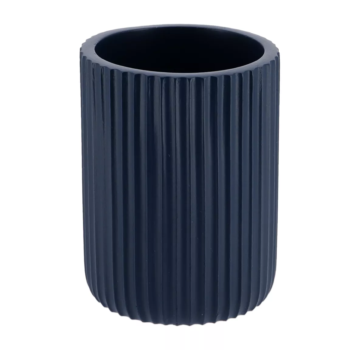 Set d'accessoires salle de bain résine Strié Bleu marine