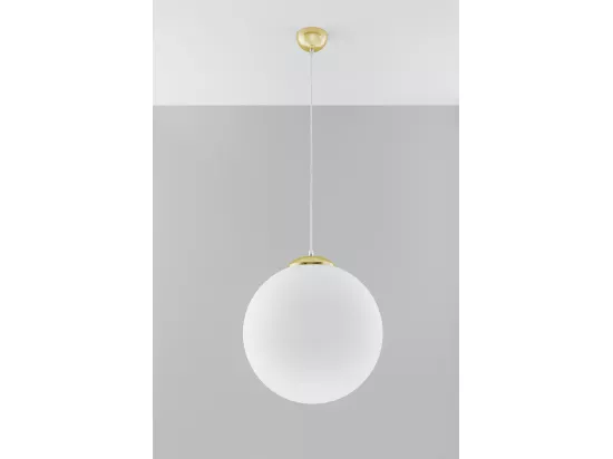 Sollux UGO Suspension Globe Blanc, Or E27