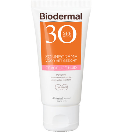 Biodermal Zonnecreme Gezicht Spf30 Gevoelige Huid (50 ml)
