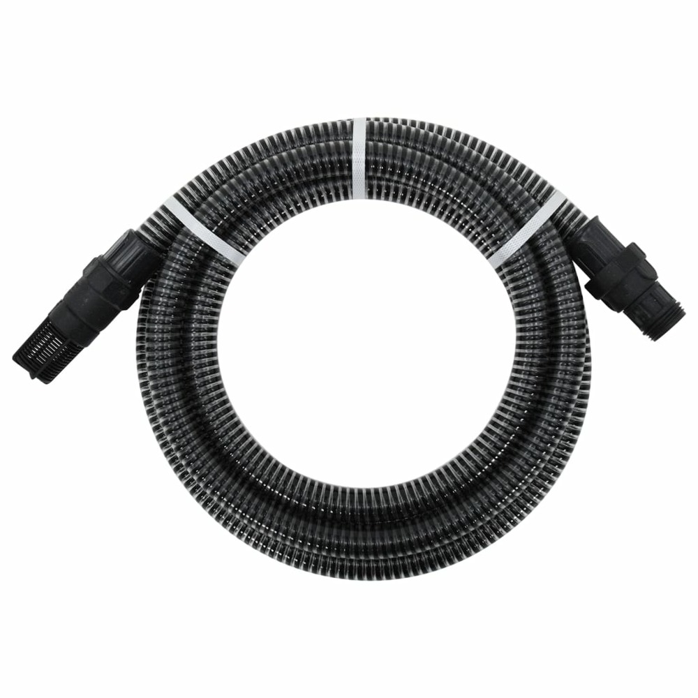 Tuyau d'aspiration avec raccords en pvc noir 1
