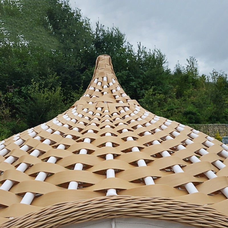 Sofá de lazer para varanda, combinação de sofá individual e duplo em rattan, estilo gaiola para pássaros, para resorts.
