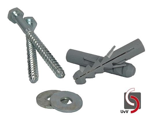 Montageset schroeven voor UVV WHEEL parkeerbarrière parkeerstopper / 55 + 90 cm