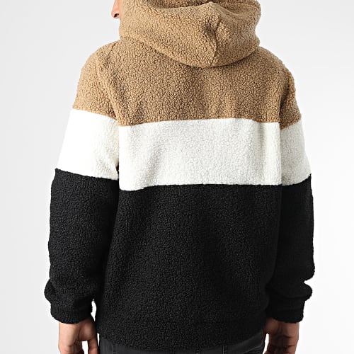 Sweat Zippé Capuche F22215 Noir Blanc Camel