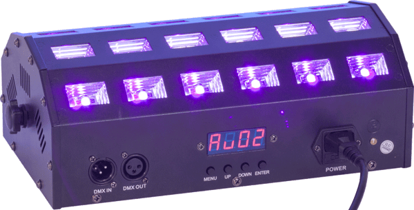 Ibiza LED bar UV+hvit 24 x 3 watt