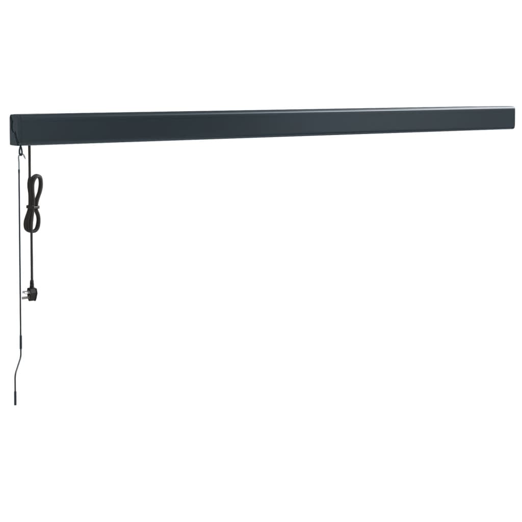 Auvent rétractable orange et marron 4x3 m tissu et aluminium