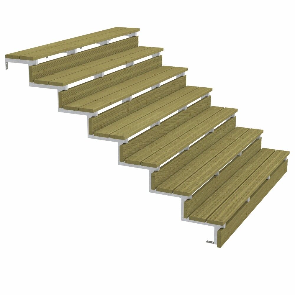 TERRASSETRAPP PLUS 7-STEG 34,2° STÅL 179X122X180CM