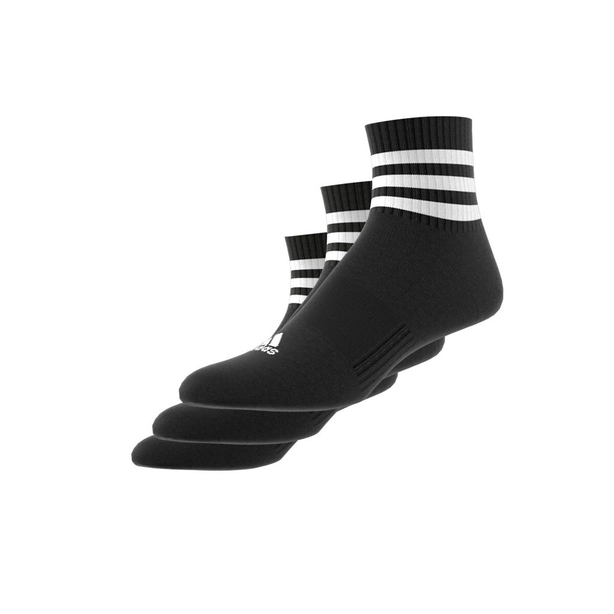 adidas Performance<br>Conjunto de 3 meias de cano médio, escovadas