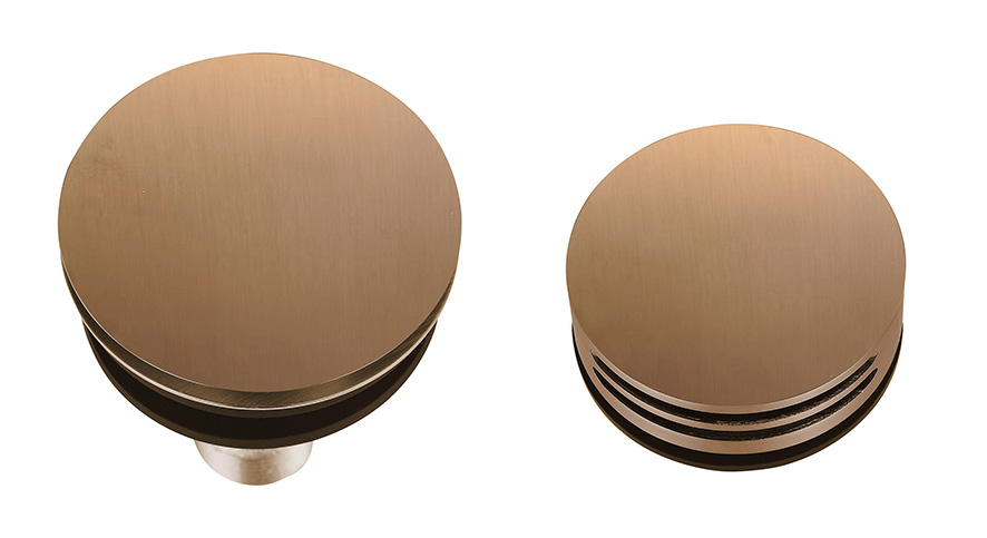 Mueller Moon vaste knop/plug badoverloopcombinatie met vulfunctie geborsteld brons