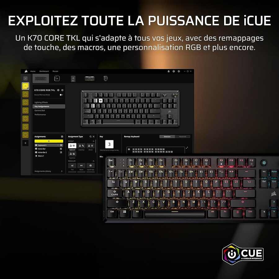 Corsair K70 Core TKL RGB - Corsair MLX Red v2