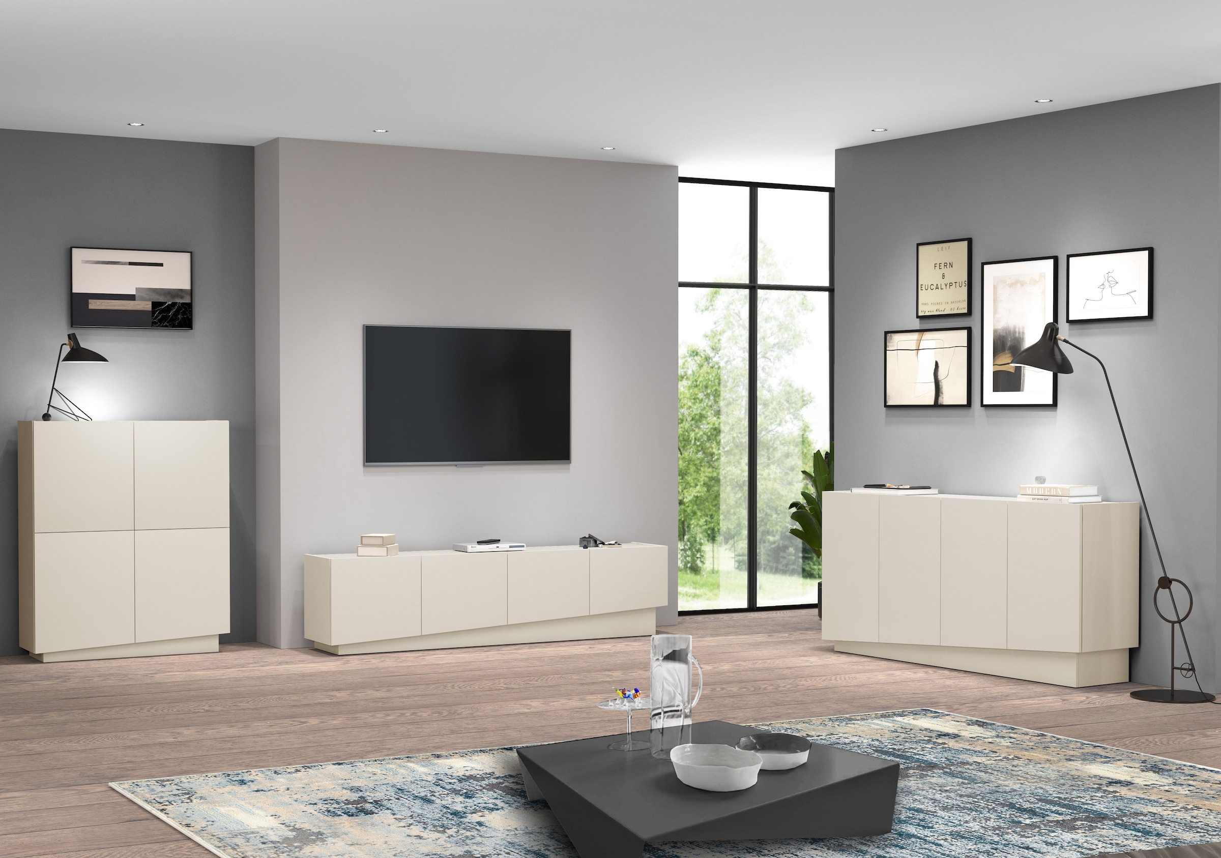 INOSIGN Highboard »VELA, Highboard, Höhe 120 cm,Design mit schrägen Türen« 1 Stk. tlg. Made in Italy, Masse-B/T/H: 100x35x120,hohes Sideboard,Anrichte,Kommode