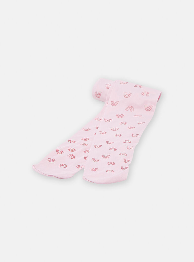 Collant rose à motif arc-en-ciel pour fille