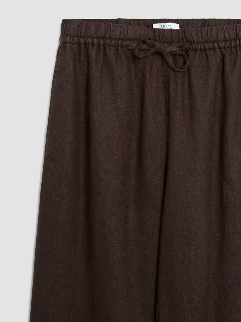 Diondra linbukse Chocolate Brown