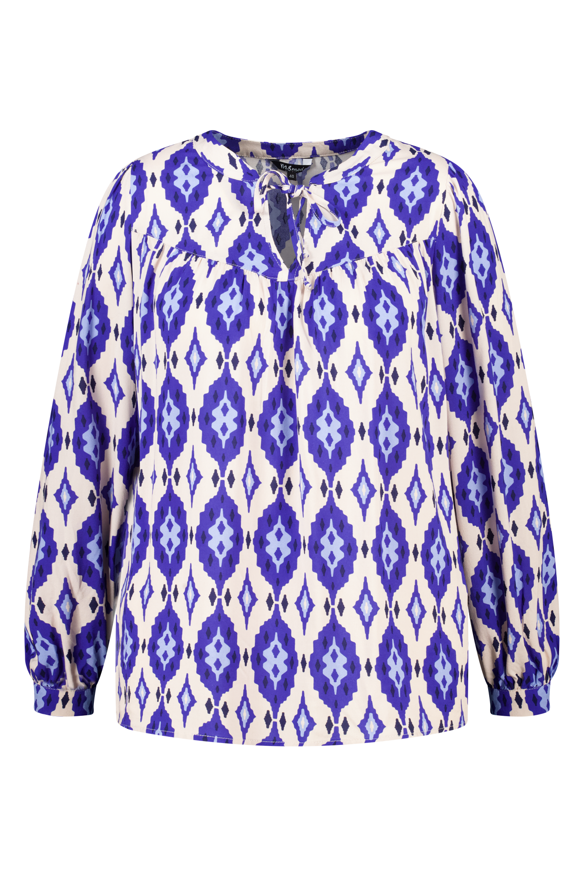 Blouse met print en klosjes Multi blue