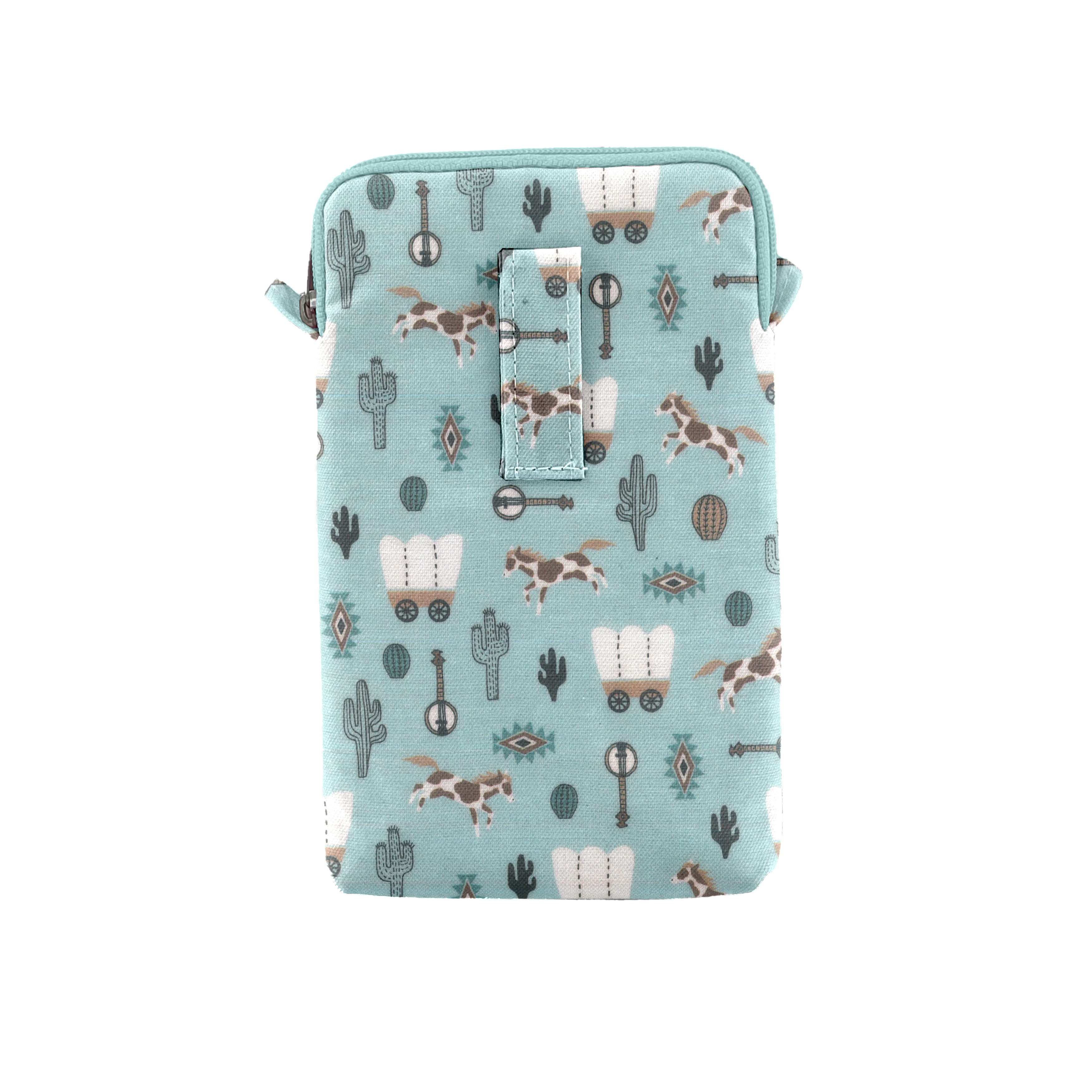 Pochette Téléphone Matelassée Bleu Western