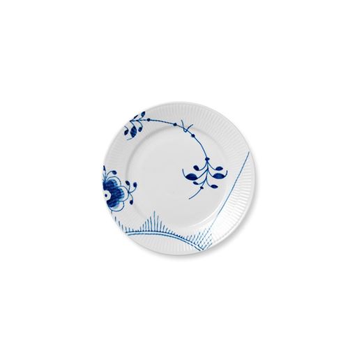 Royal Copenhagen Blå Mega Riflet Frokosttallerken, Ø22 cm