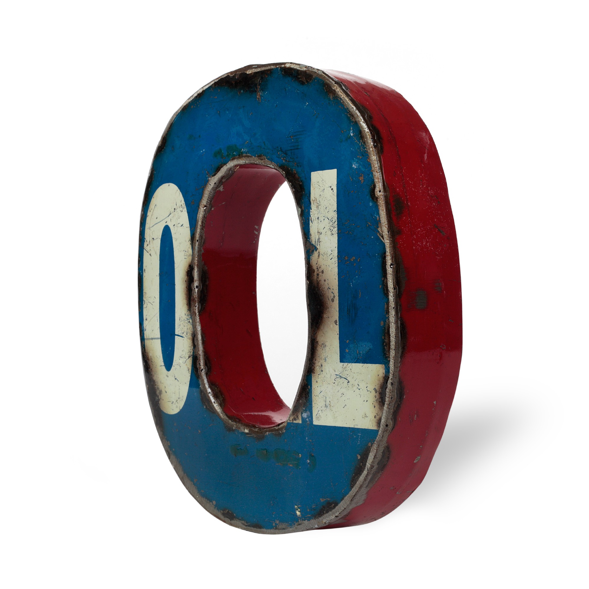 Metallbuchstabe 'O', multicolor, T 17 cm, B 20 cm, H 4 cm von fischer's lagerhaus