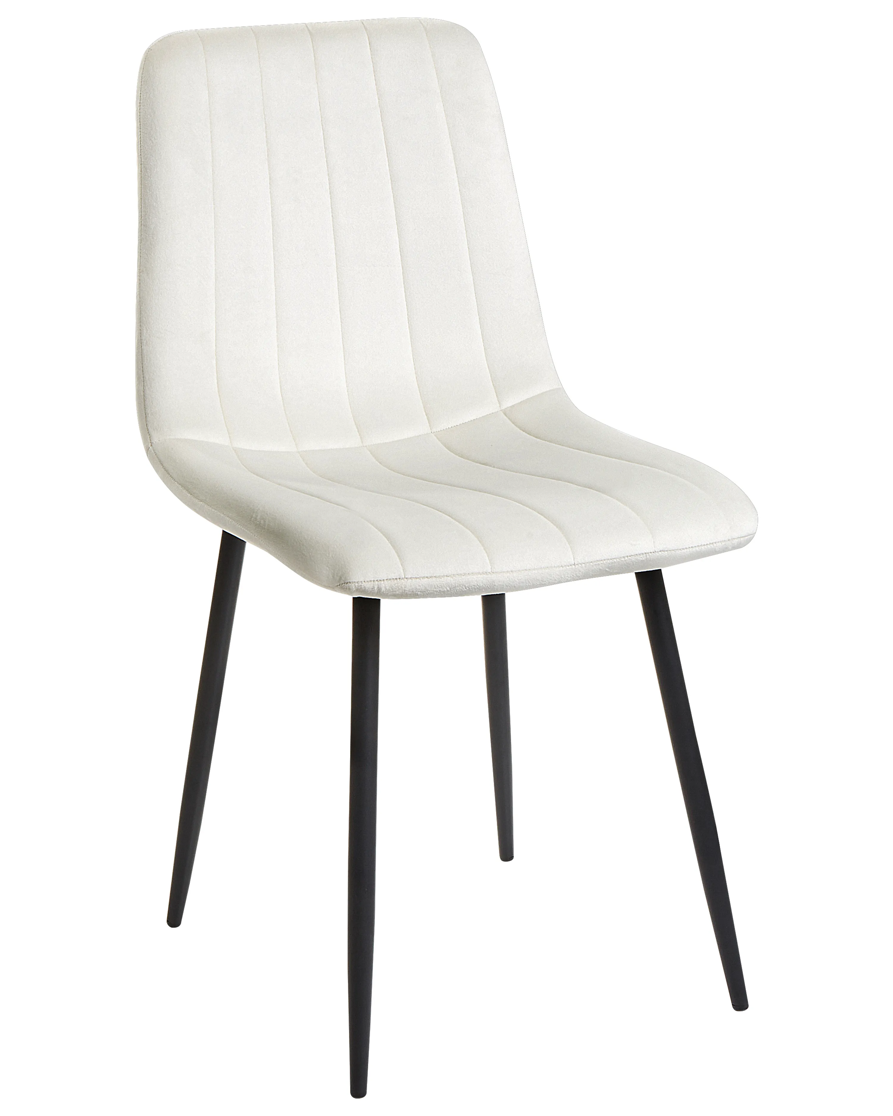 Set van 4 eetkamerstoelen KALISPELL Fluweel Gebroken wit
