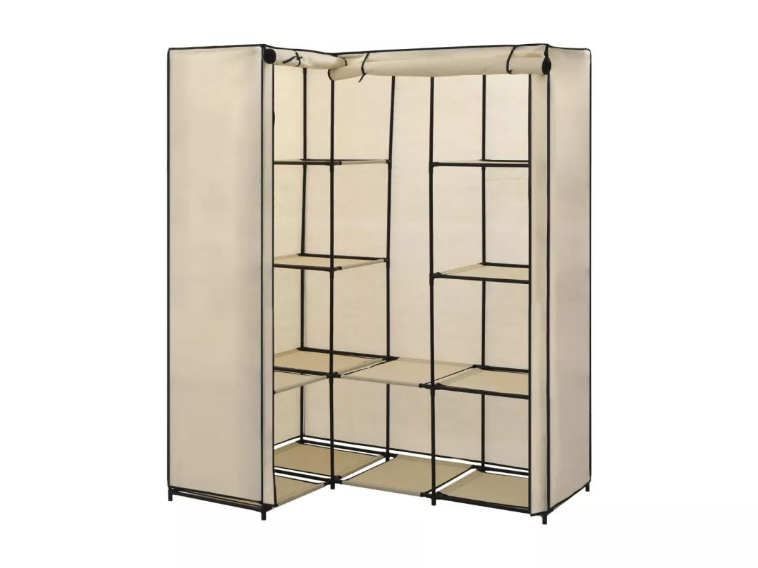 Garde-robe d'angle Crème 130 x 87 x 169 cm